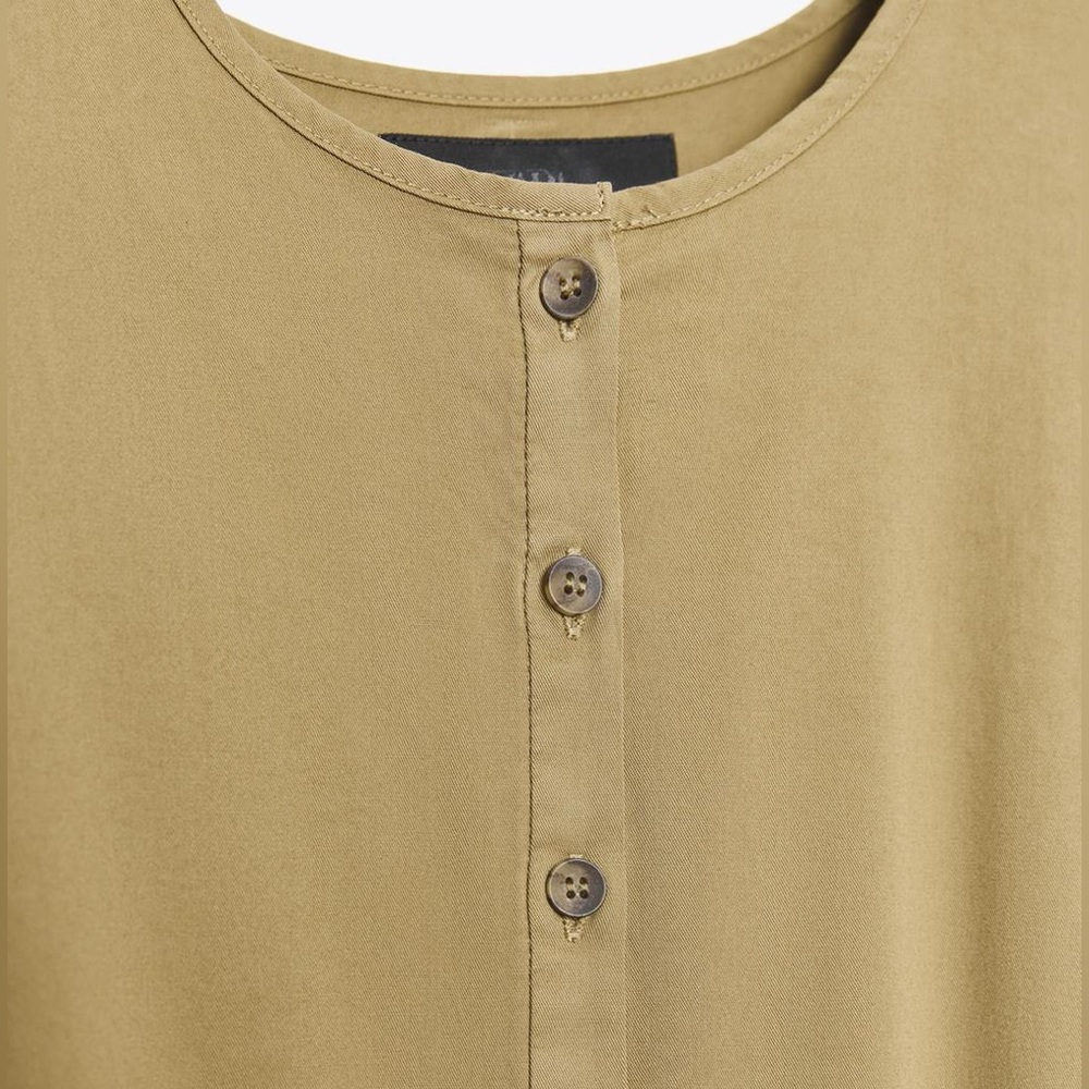 ZARA Belted cotton poplin shirt dress w Balloon Sleeves. ZW Collection  NWT - Picture 8 of 15